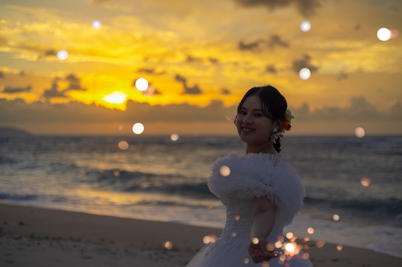 奄美大島　佐仁海岸　サンセット撮影